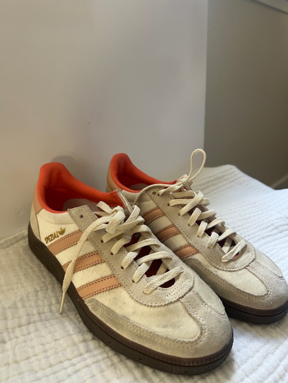 Adidas Handball Spezial Cream and Peach Suede Sneakers - Picture 7 of 7
